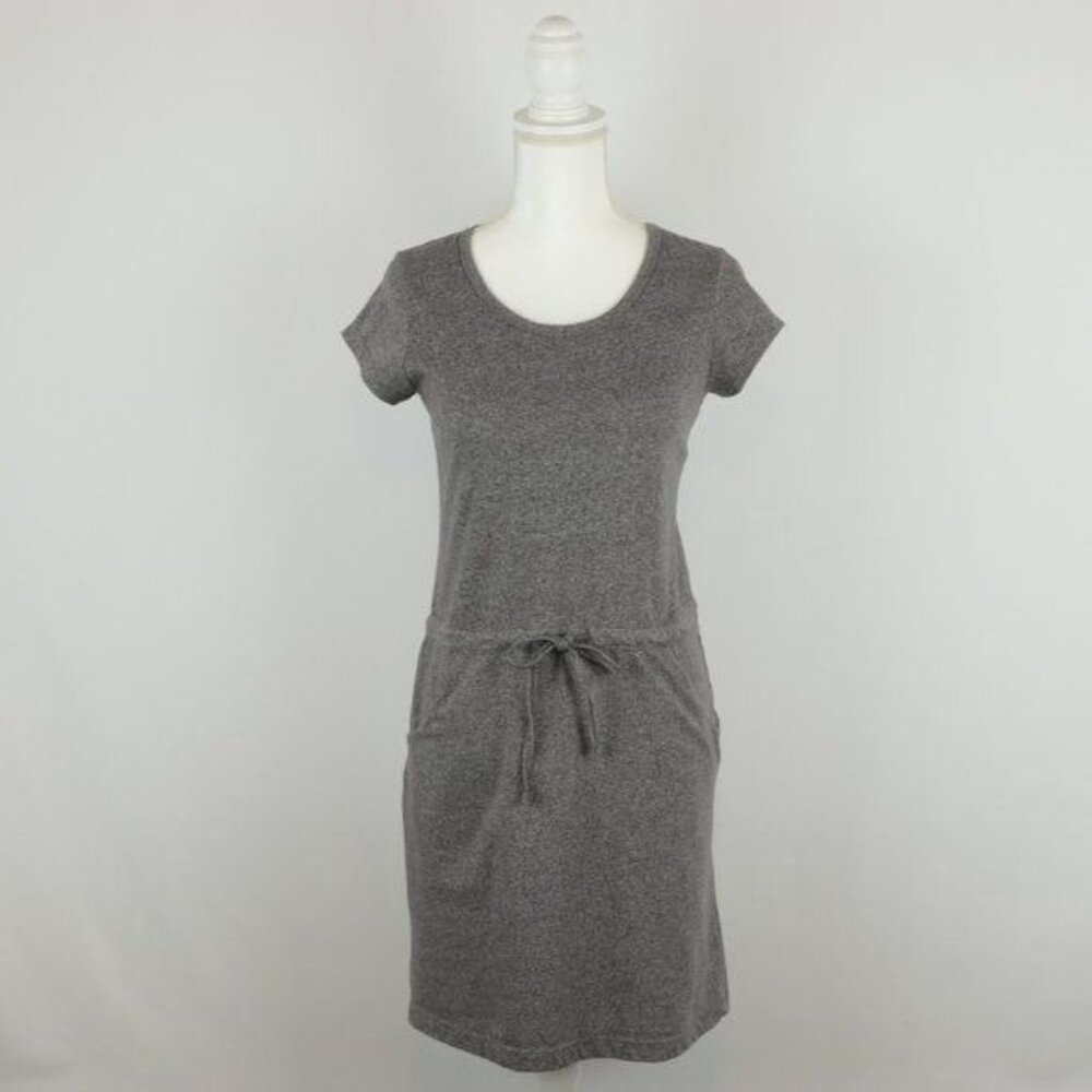 Alpine Design Women's Small Eiffel Tower Gray Scoop Neck Short Sleeve Mini Dress